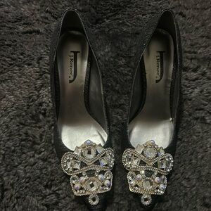 J.Renee Black Embellished Women's Shoes